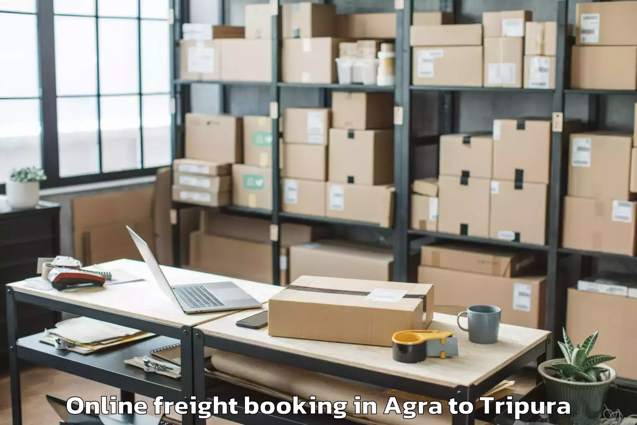 Trusted Agra to Amarpur Gomati Online Freight Booking